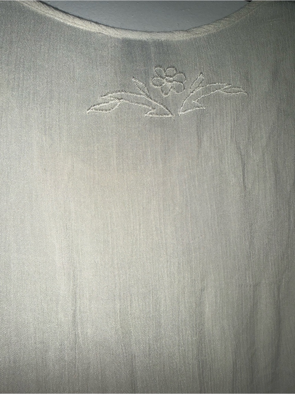 Light Cream/White Embroidered Ruffle Tank Top - Picture 4 of 4